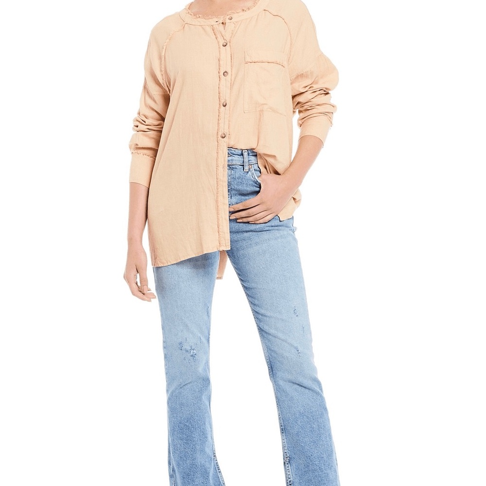 Free People Oversized Button-Down Shirt - Size S